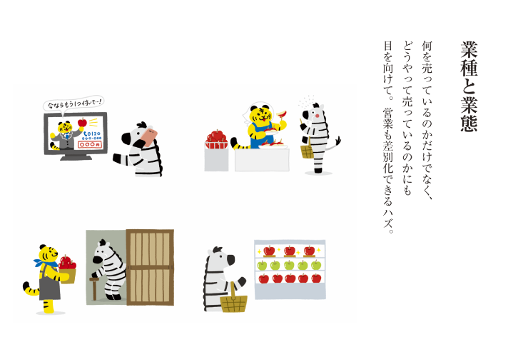 何を売っているのかだけでなく、どうやって売っているのかにも目を向けて。営業も差別化できるハズ。